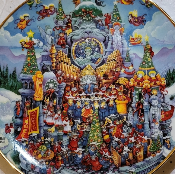 Christmas Cat-thedral By Bill Bell Plate - Picture 2 of 6